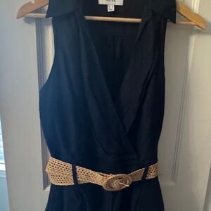 Reiss Linen Navy Blue Short Romper Size 6